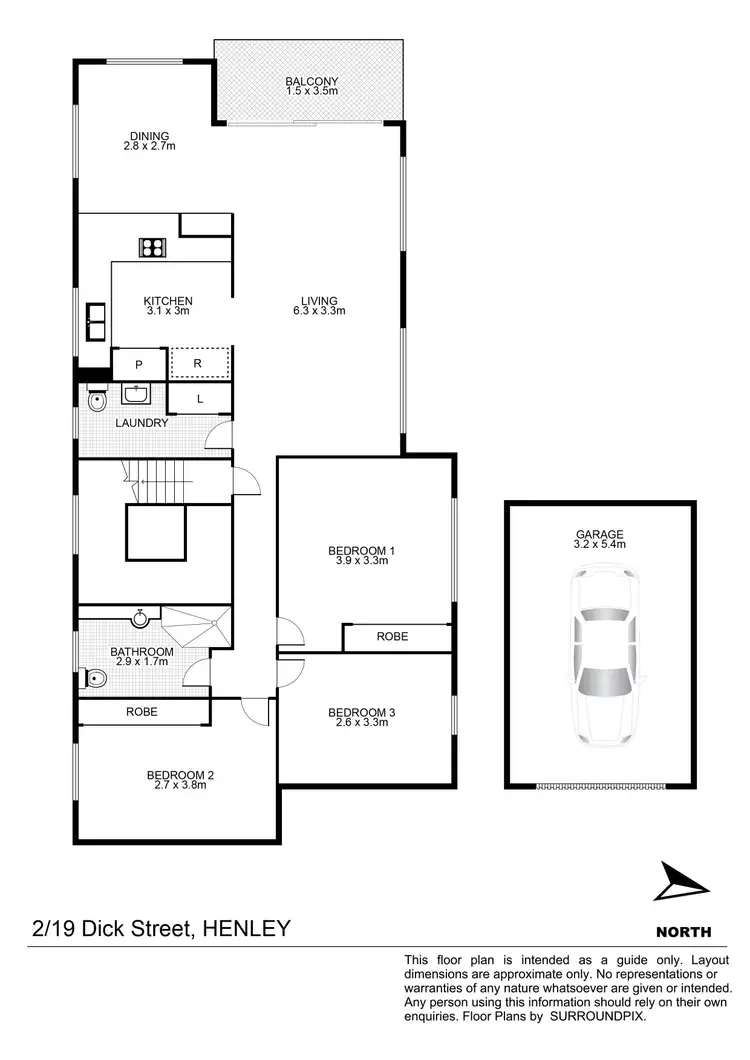 Floorplan of Homely apartment listing, 2/19 Dick Street, Henley NSW 2111