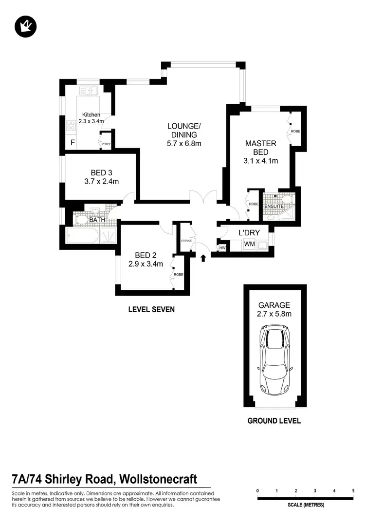 Floorplan of Homely apartment listing, 7A/74 Shirley Road, Wollstonecraft NSW 2065