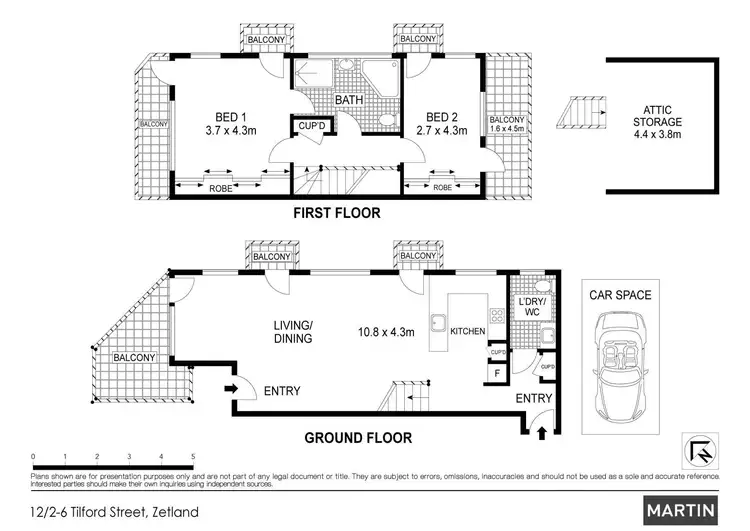 Floorplan of Homely apartment listing, 12/2-6 Tilford Street, Zetland NSW 2017