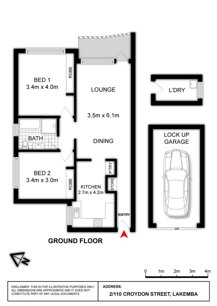 Floorplan of Homely unit listing, 2/110 Croydon Street, Lakemba NSW 2195