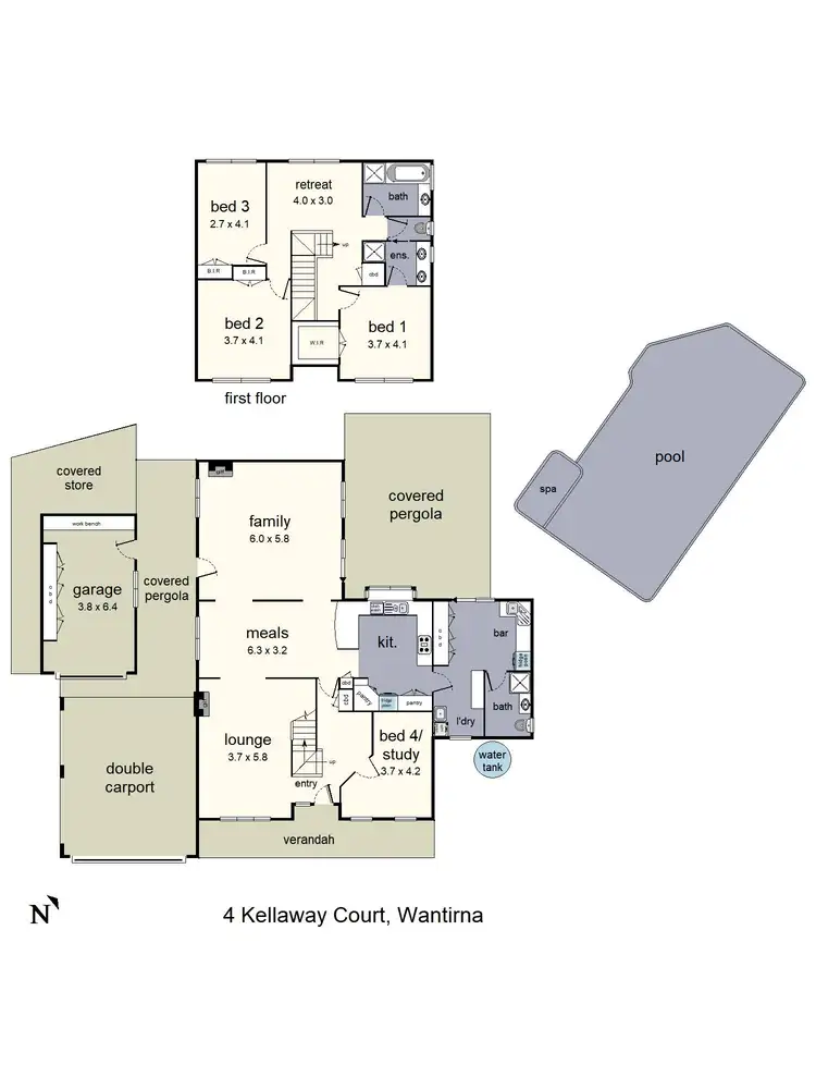 Floorplan of Homely house listing, 4 Kellaway Court, Wantirna VIC 3152