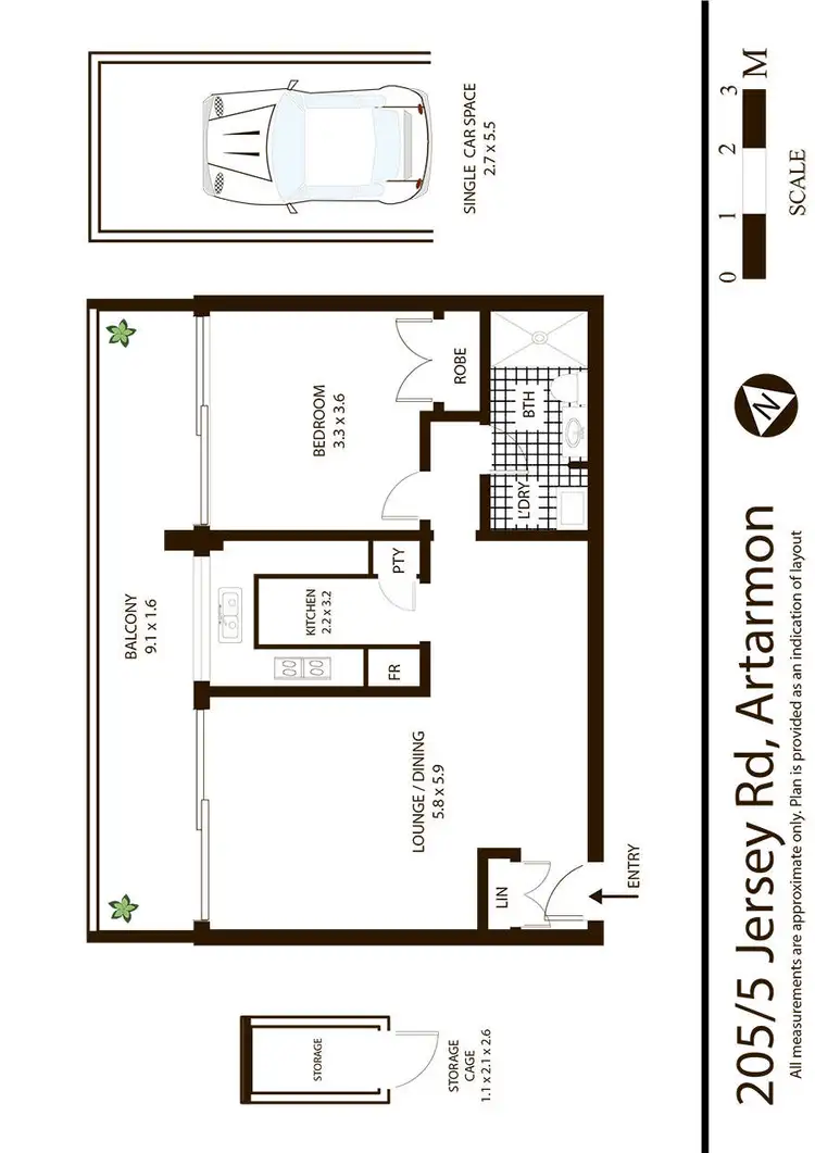 Floorplan of Homely apartment listing, 205/5 Jersey Road, Artarmon NSW 2064