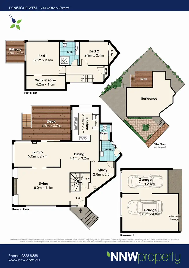 Floorplan of Homely semi-detached listing, 1/44 Mirool Street, Denistone NSW 2114