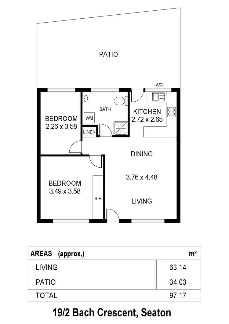 Floorplan of Homely unit listing, 19/2 Bach Crescent, Seaton SA 5023