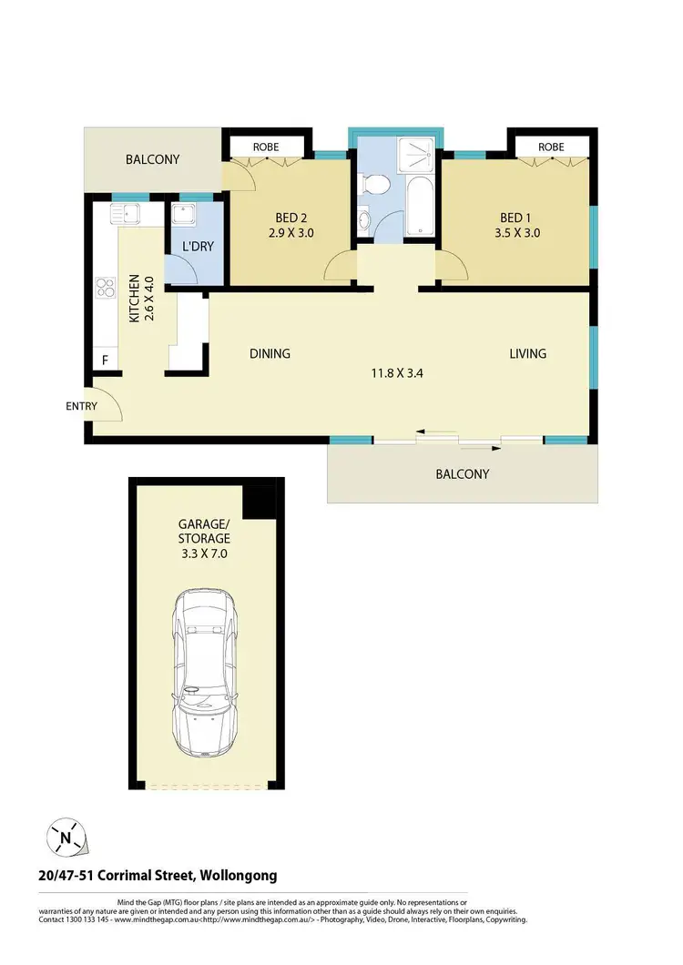 Floorplan of Homely apartment listing, 20/47 Corrimal Street, Wollongong NSW 2500