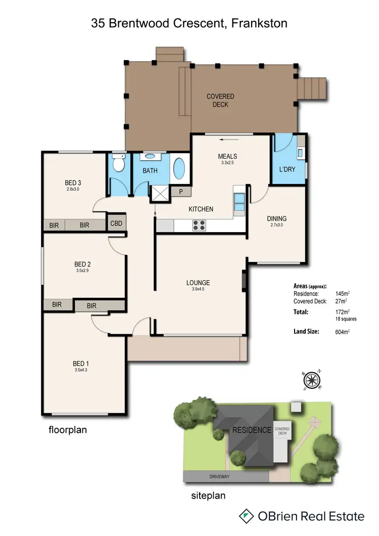 Floorplan of Homely house listing, 35 Brentwood Crescent, Frankston VIC 3199