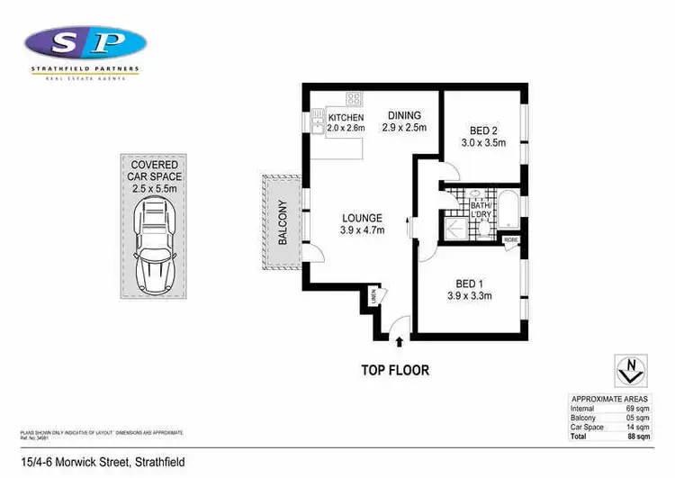 Floorplan of Homely apartment listing, 15/4-6 Morwick Street, Strathfield NSW 2135