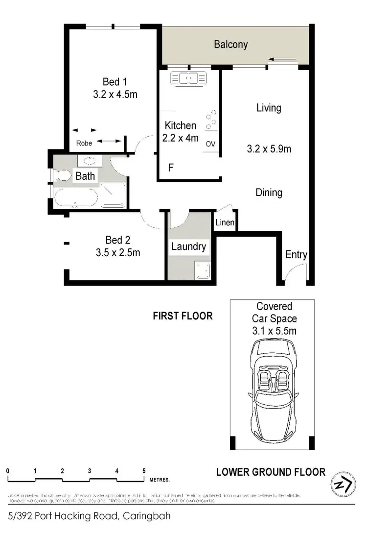 Floorplan of Homely unit listing, 5/392 Port Hacking Road, Caringbah NSW 2229