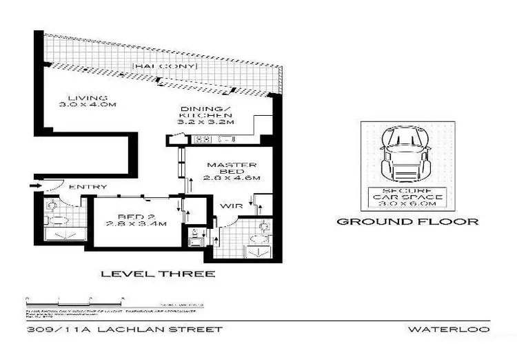 Floorplan of Homely apartment listing, 309/11A Lachlan Street, Waterloo NSW 2017