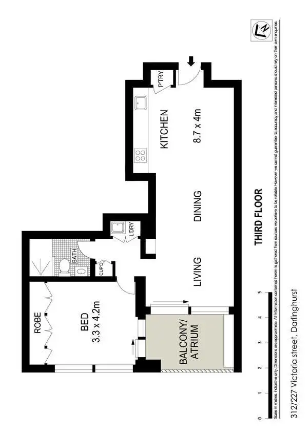 Floorplan of Homely apartment listing, 312/227 Victoria Street, Darlinghurst NSW 2010