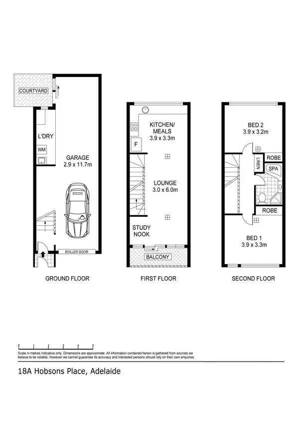 Floorplan of Homely townhouse listing, 18a Hobsons Place, Adelaide SA 5000