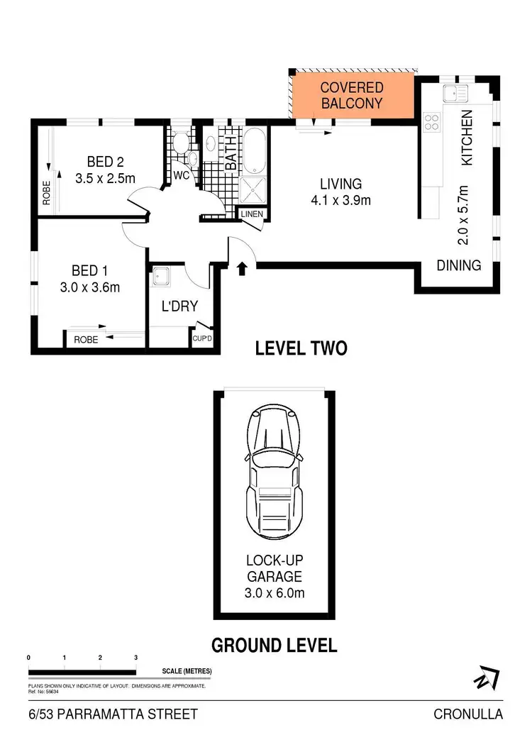 Floorplan of Homely apartment listing, 6/53 Parramatta Street, Cronulla NSW 2230