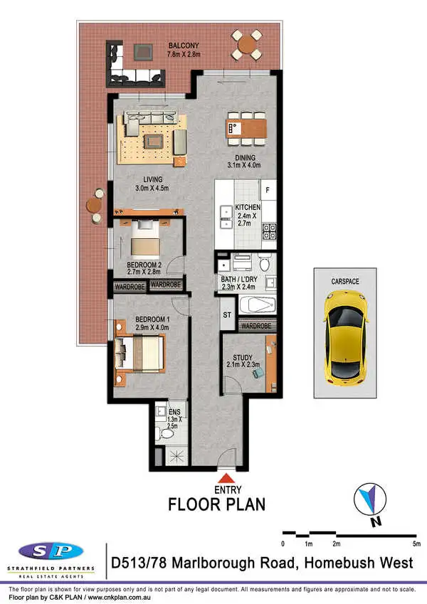 Floorplan of Homely apartment listing, D513/78 Marlborough Road, Homebush West NSW 2140