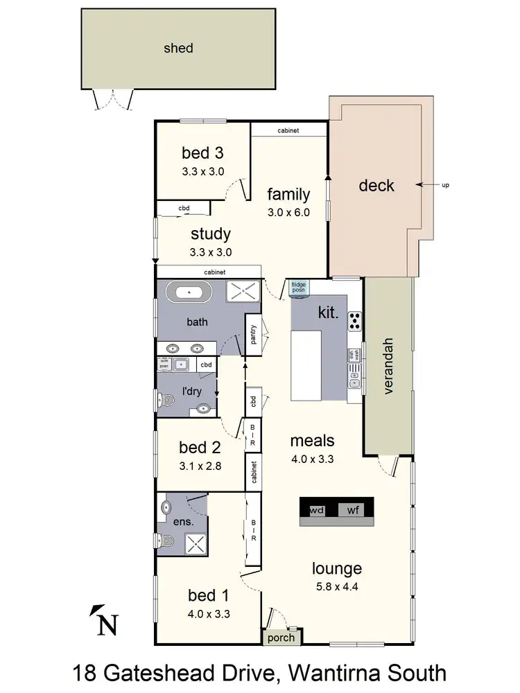 Floorplan of Homely house listing, 18 Gateshead Drive, Wantirna South VIC 3152