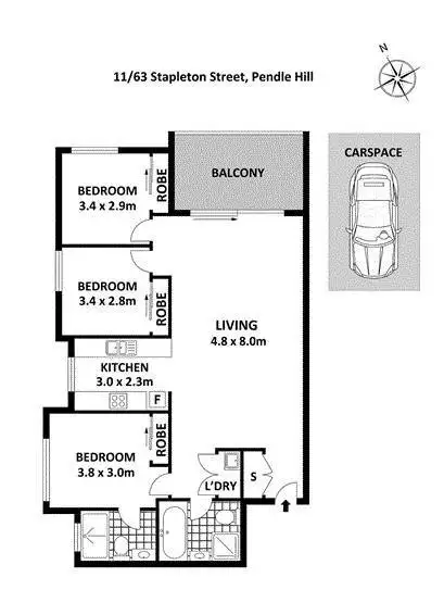 Floorplan of Homely unit listing, 11/61-63 Stapleton Street, Pendle Hill NSW 2145