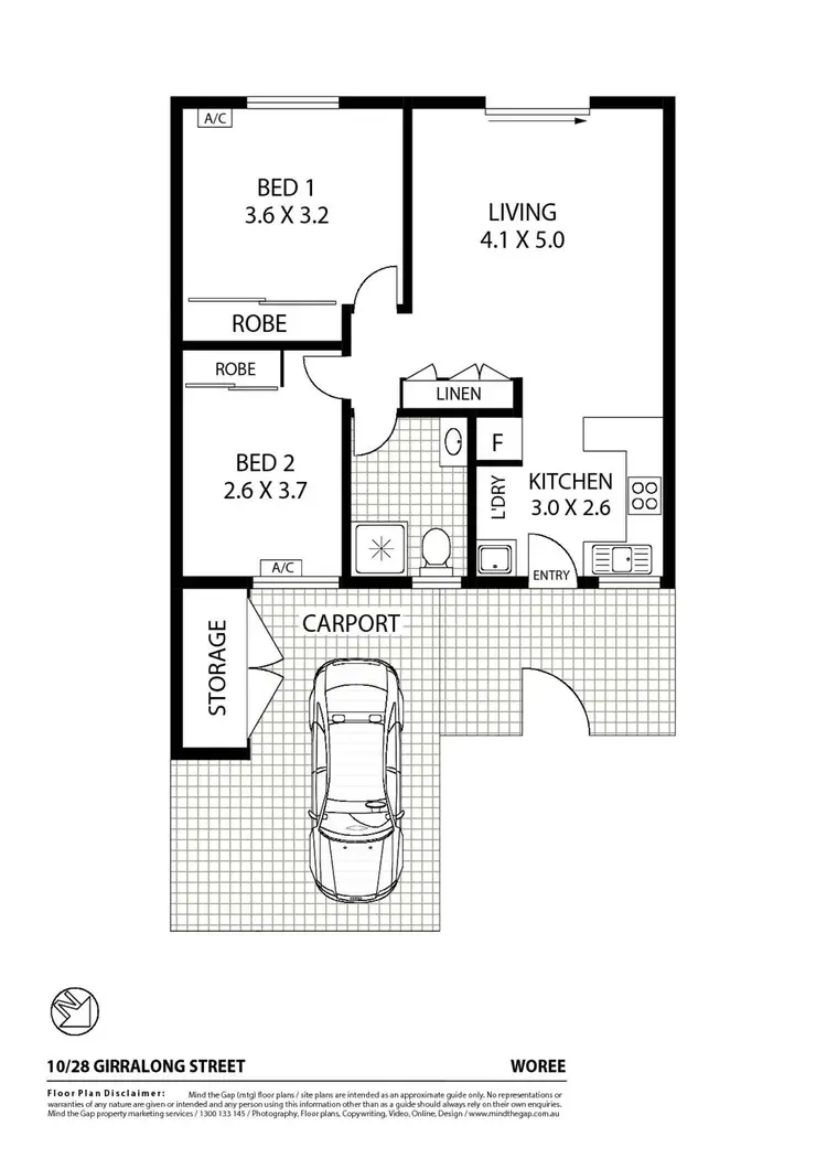 Floorplan of Homely unit listing, 10/28 Girralong Street, Woree QLD 4868