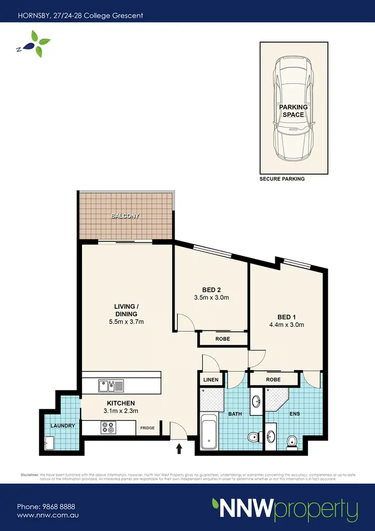 Floorplan of Homely unit listing, 27/24-28 College Crescent, Hornsby NSW 2077