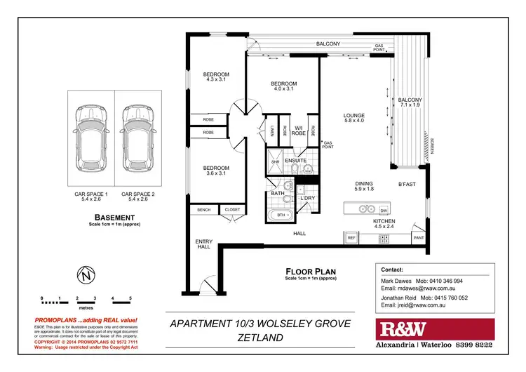 Floorplan of Homely apartment listing, 10/3 Wolseley Grove, Zetland NSW 2017
