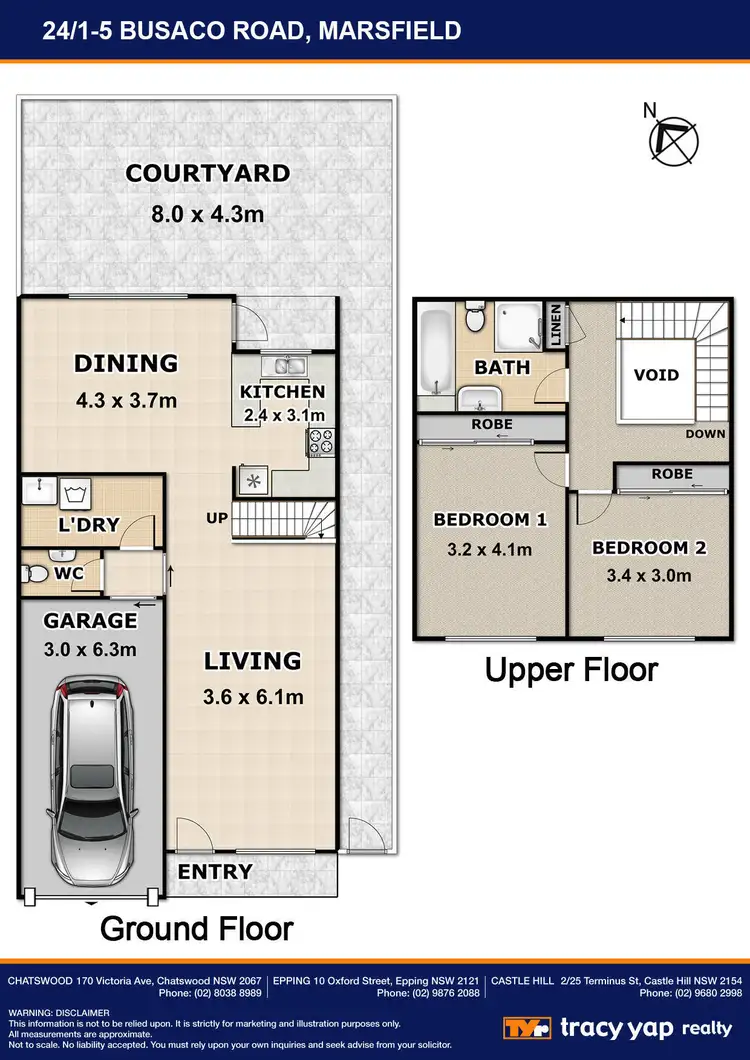 Floorplan of Homely townhouse listing, 24/1-5 Busaco Road, Marsfield NSW 2122
