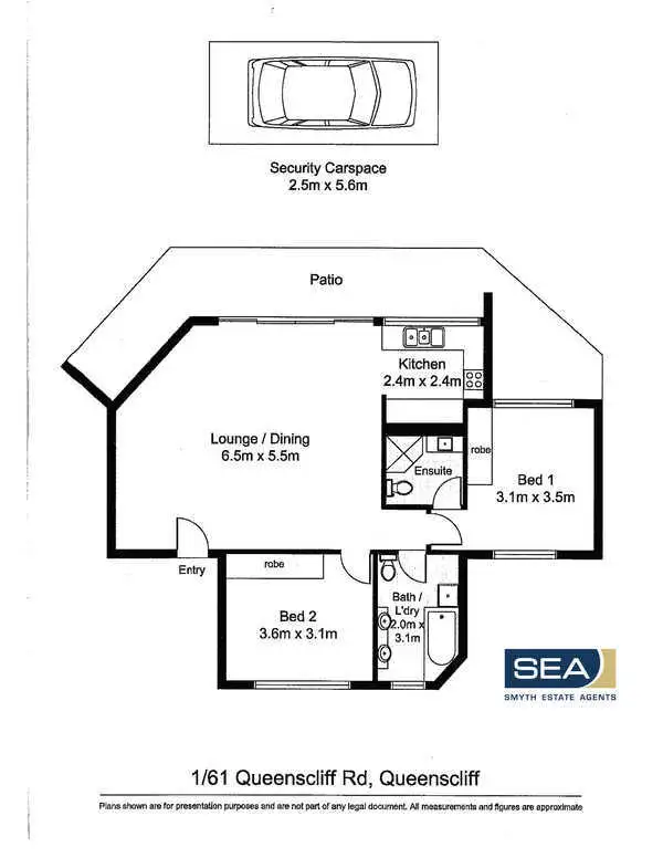 Floorplan of Homely unit listing, 1/61-63 Queenscliff Road, Queenscliff NSW 2096