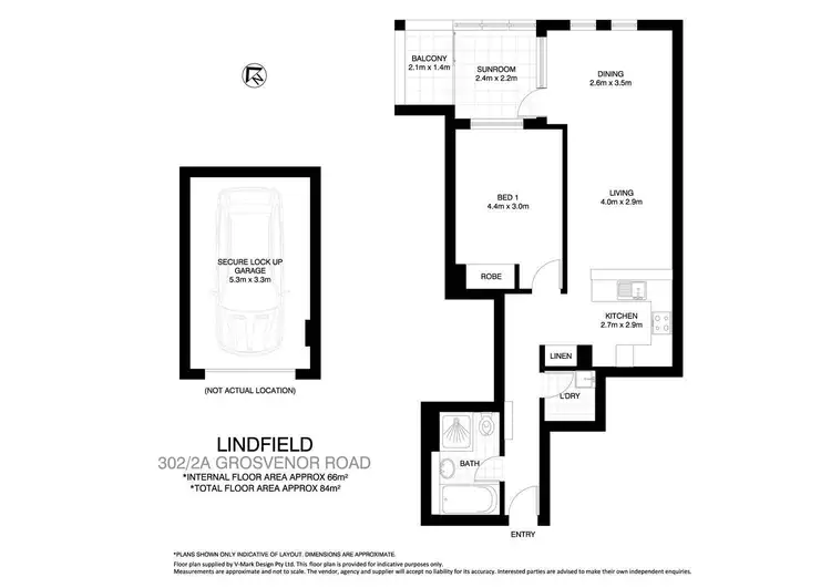 Floorplan of Homely apartment listing, 302/2A Grosvenor Road, Lindfield NSW 2070
