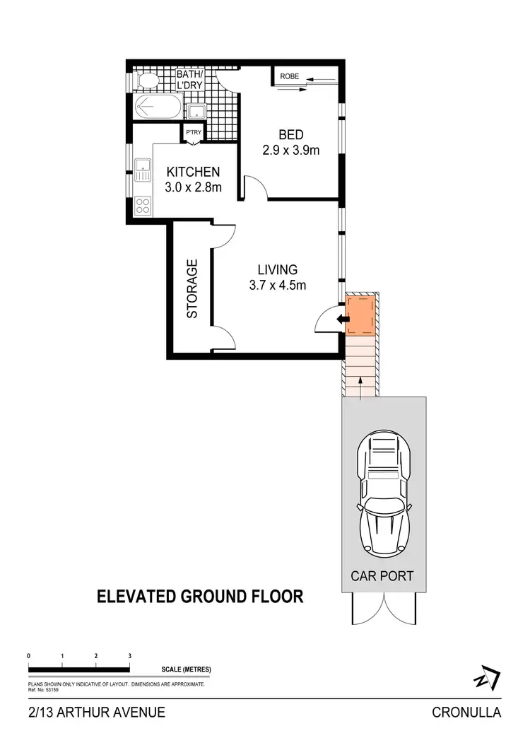 Floorplan of Homely apartment listing, 2/13 Arthur Avenue, Cronulla NSW 2230