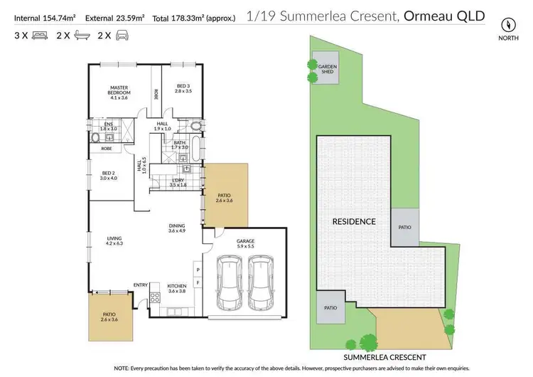 Floorplan of Homely semi-detached listing, 1/19 Summerlea Crescent, Ormeau QLD 4208