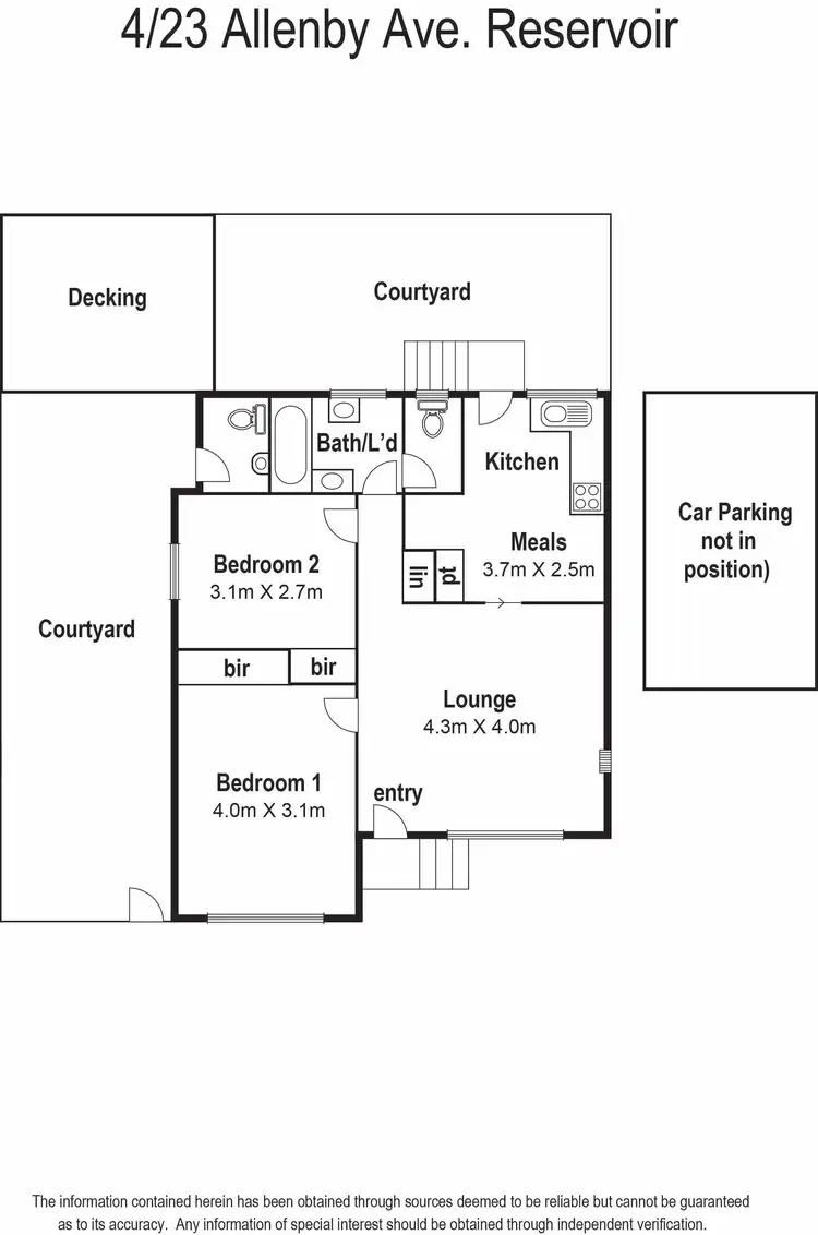 Floorplan of Homely unit listing, 4/23 Allenby Avenue, Reservoir VIC 3073