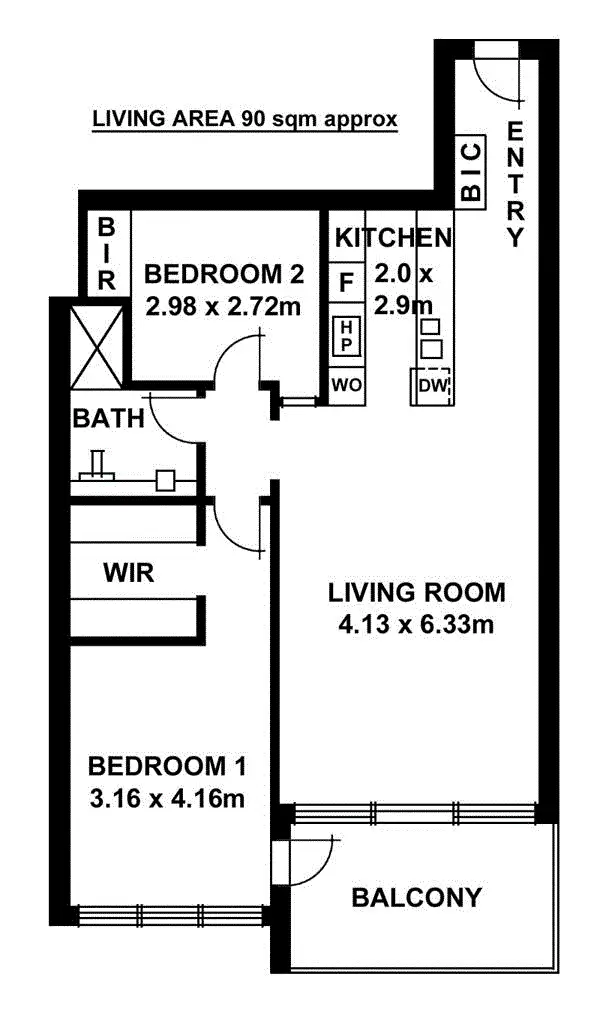 Floorplan of Homely apartment listing, 406/211 Grenfell Street, Adelaide SA 5000