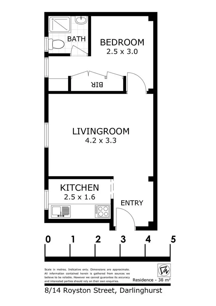 Floorplan of Homely apartment listing, 8/14 Royston Street, Darlinghurst NSW 2010