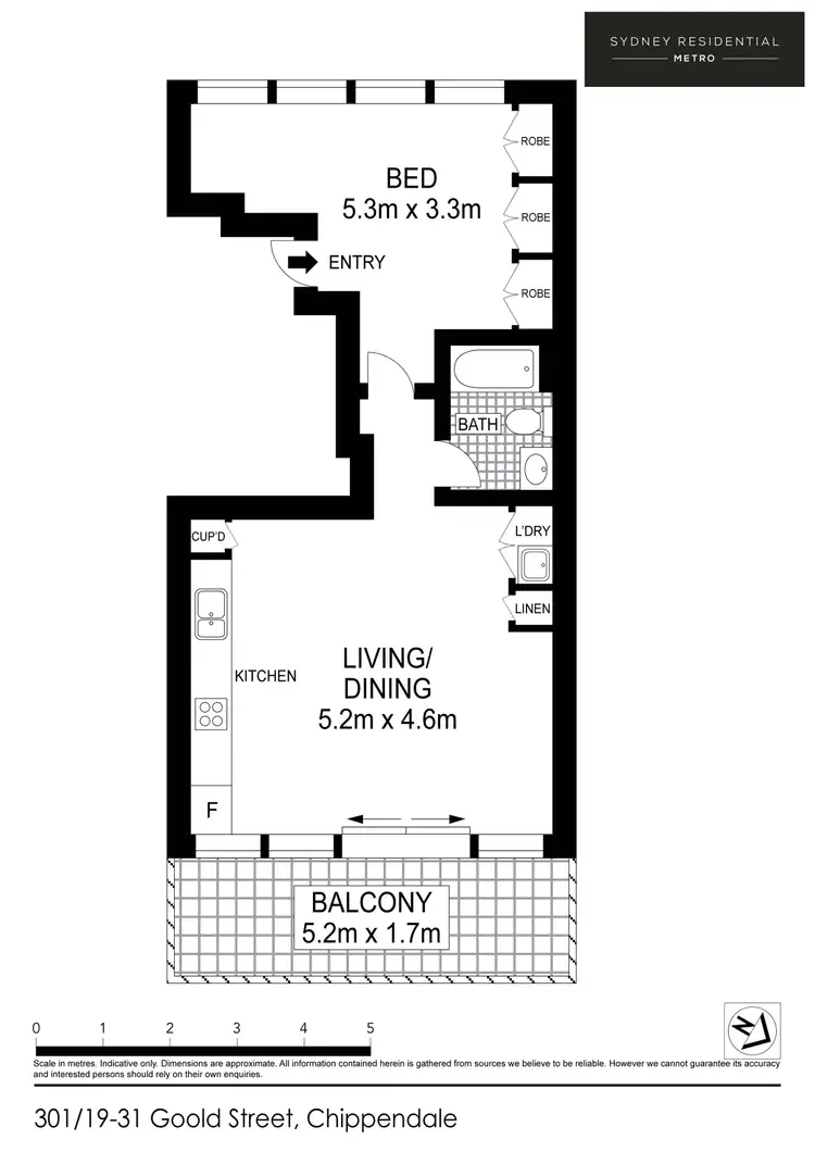 Floorplan of Homely apartment listing, 301/19-31 Goold Street, Chippendale NSW 2008