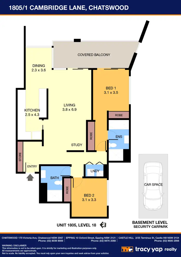 Floorplan of Homely apartment listing, 1805/1 Cambridge Lane, Chatswood NSW 2067