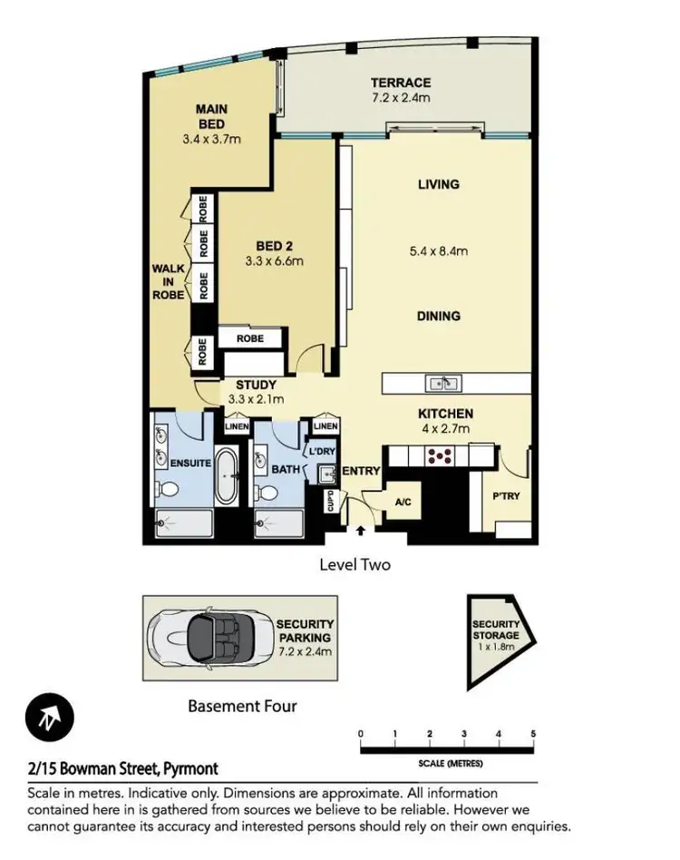 Floorplan of Homely apartment listing, 2/15 Bowman Street, Pyrmont NSW 2009