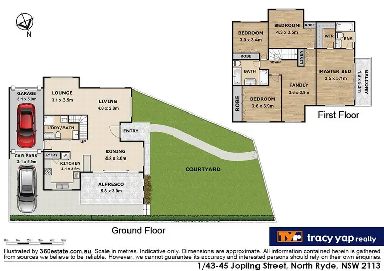 Floorplan of Homely townhouse listing, 1/43 Jopling Street, North Ryde NSW 2113