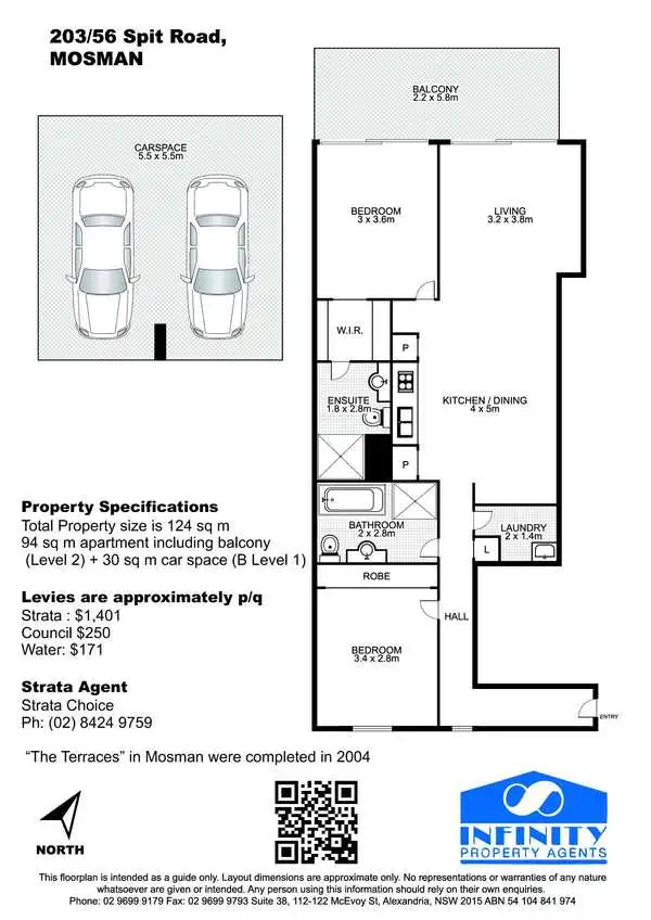 Floorplan of Homely apartment listing, 203/56 Spit Road, Mosman NSW 2088