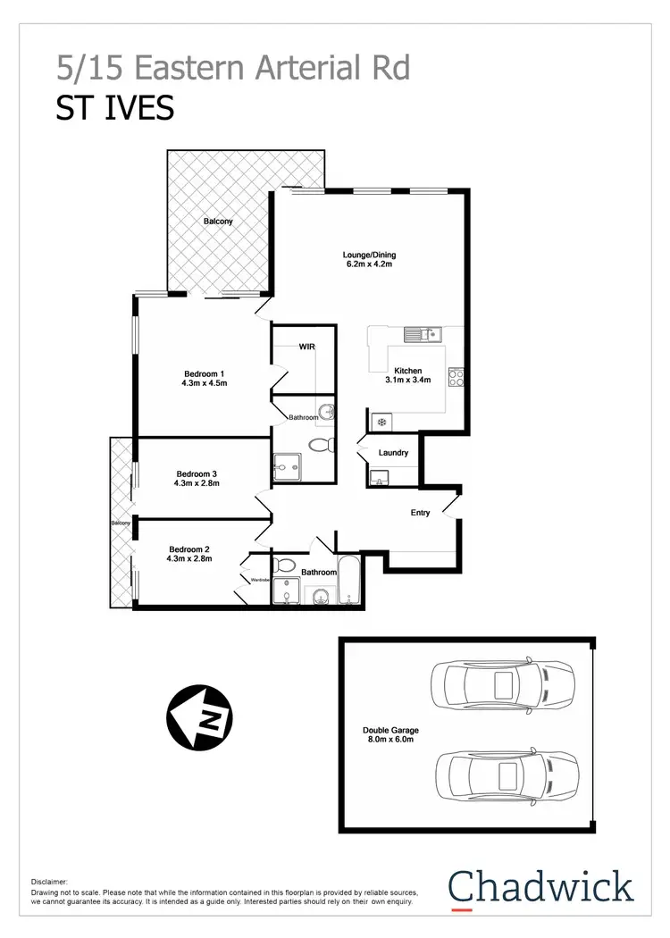 Floorplan of Homely apartment listing, 5/15 Eastern Arterial Road, St Ives NSW 2075