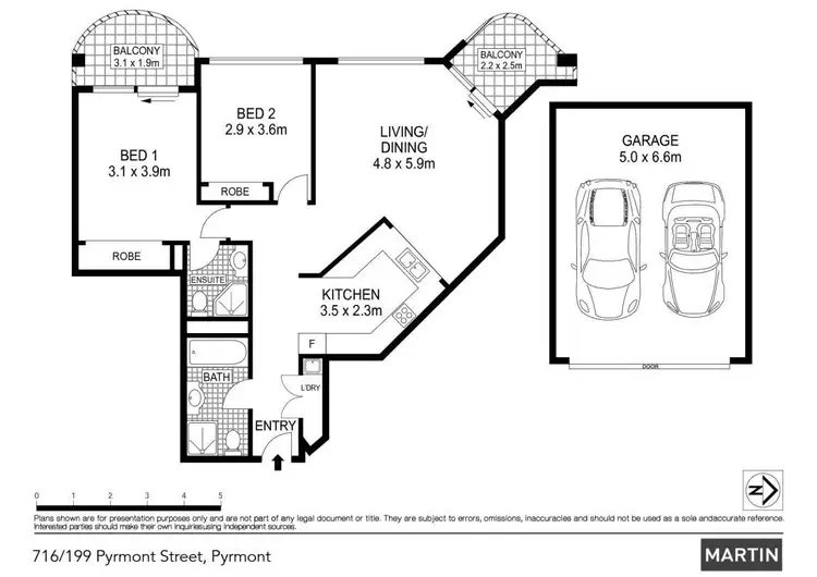 Floorplan of Homely apartment listing, 716/199 Pyrmont Street, Pyrmont NSW 2009