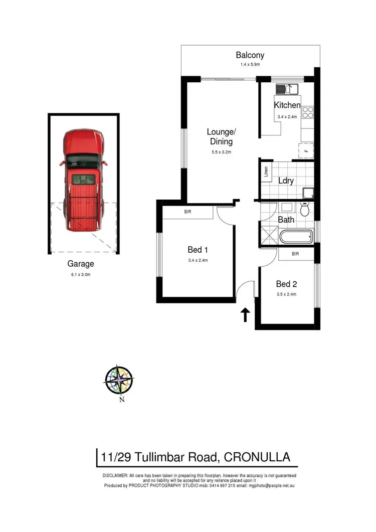 Floorplan of Homely unit listing, 11/29 Tullimbar Road, Cronulla NSW 2230