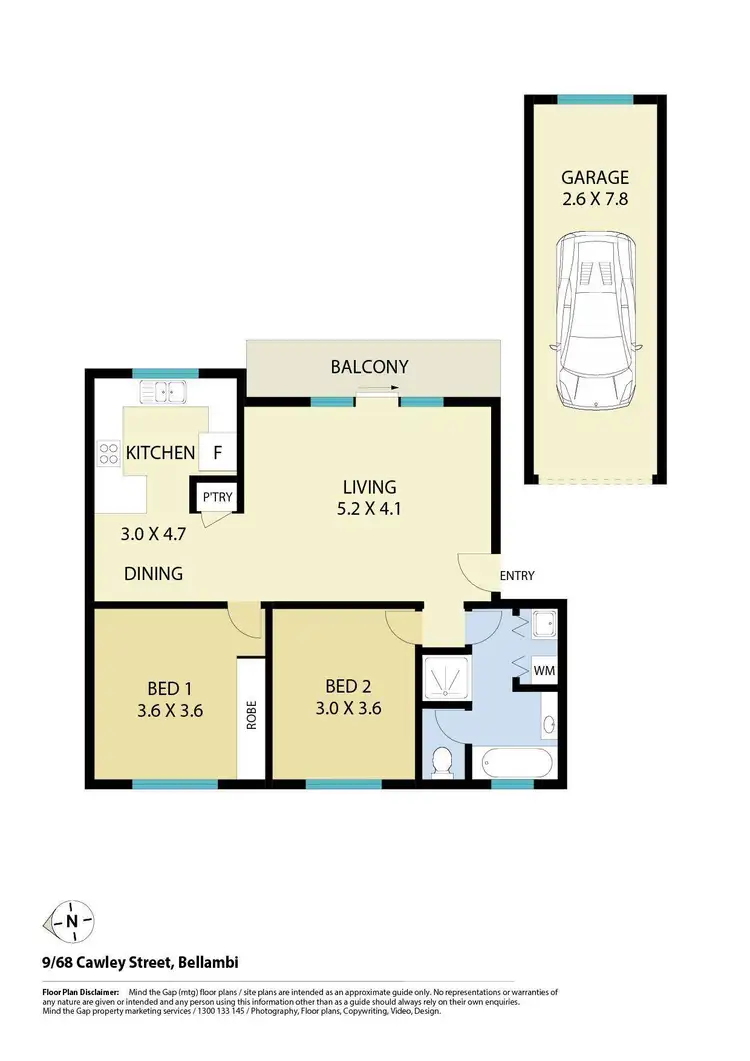 Floorplan of Homely apartment listing, 9/68 Cawley Street, Bellambi NSW 2518