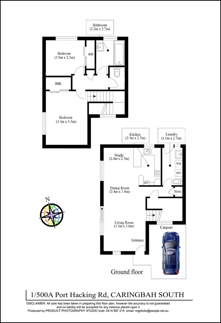Floorplan of Homely semi-detached listing, 1/500A Port Hacking Road, Caringbah South NSW 2229