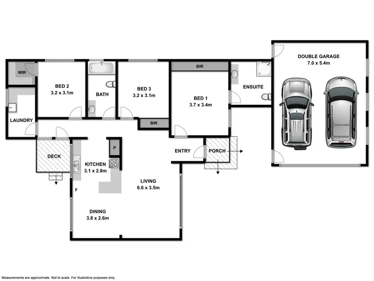 Floorplan of Homely townhouse listing, 1/133 Brockley Street, Wodonga VIC 3690