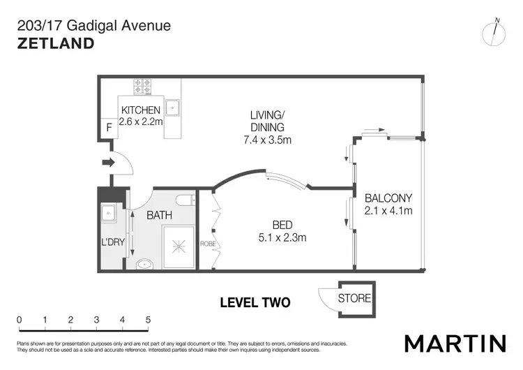 Floorplan of Homely apartment listing, 203/17 Gadigal Avenue, Zetland NSW 2017