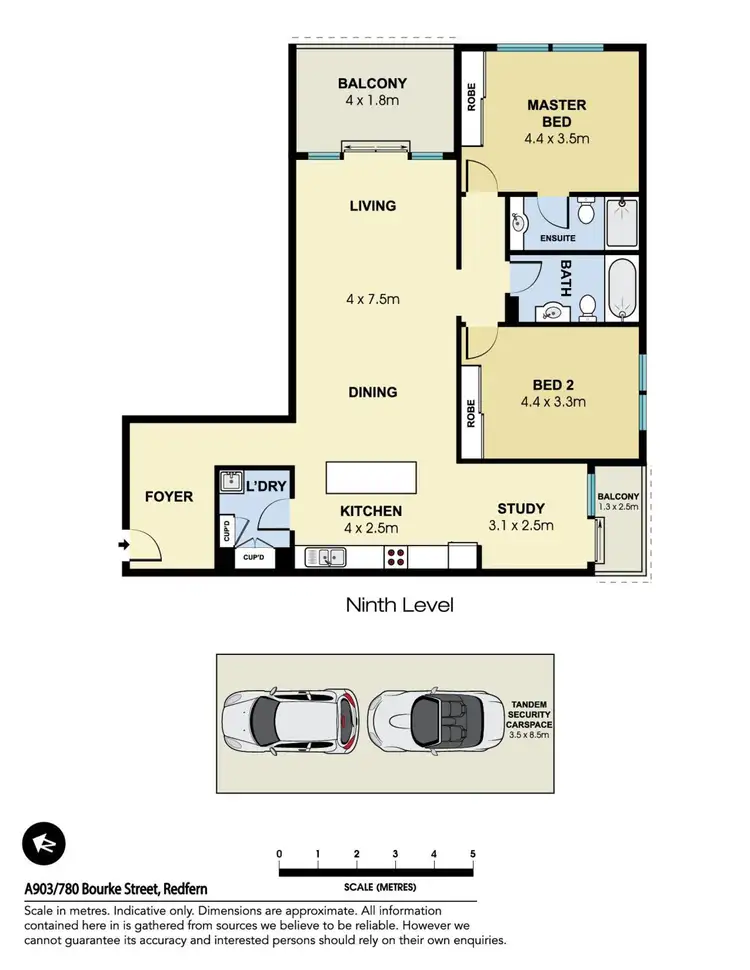 Floorplan of Homely apartment listing, A903/780 Bourke Street, Redfern NSW 2016
