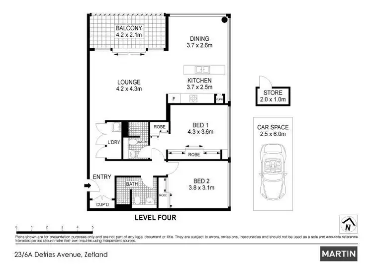 Floorplan of Homely apartment listing, 23/6a Defries Avenue, Zetland NSW 2017