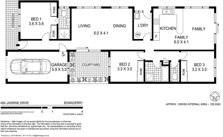 Floorplan of Homely semi-detached listing, 48A Jasmine Drive, Bomaderry NSW 2541