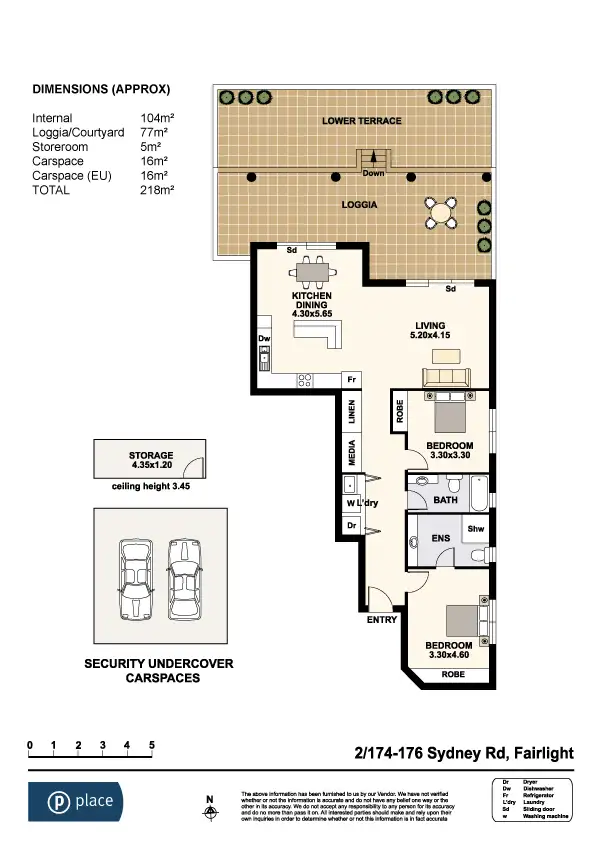 Floorplan of Homely unit listing, 2/176 Sydney Road, Fairlight NSW 2094