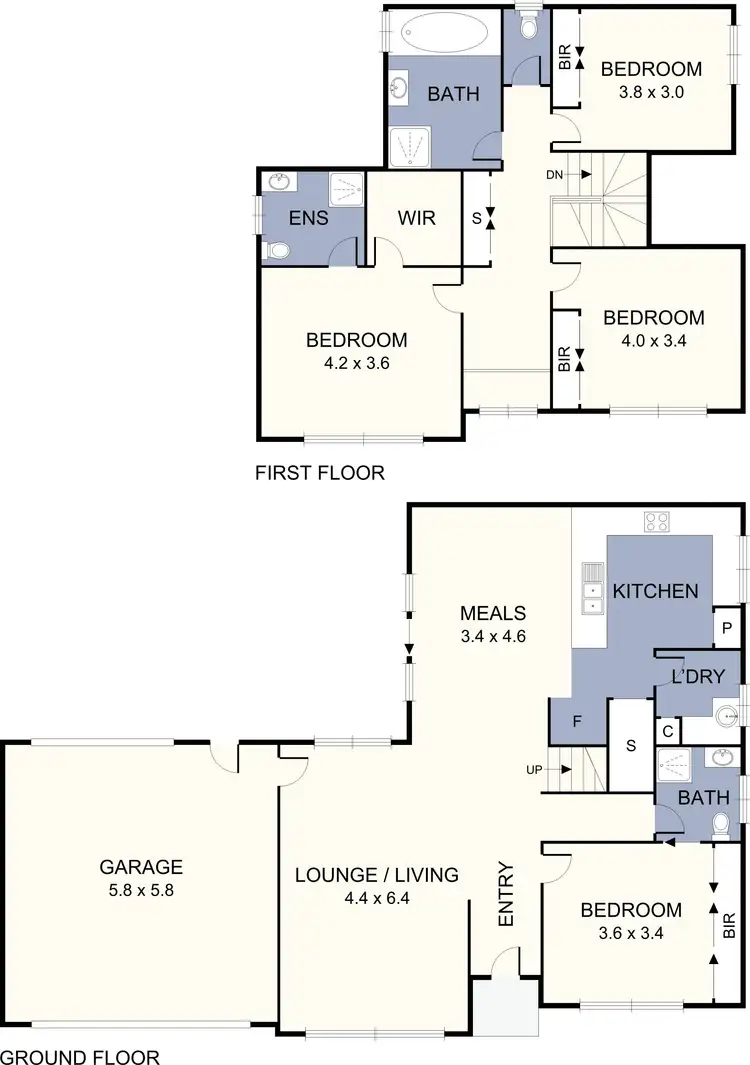 Floorplan of Homely townhouse listing, 1/43 Lytton Street, Glenroy VIC 3046