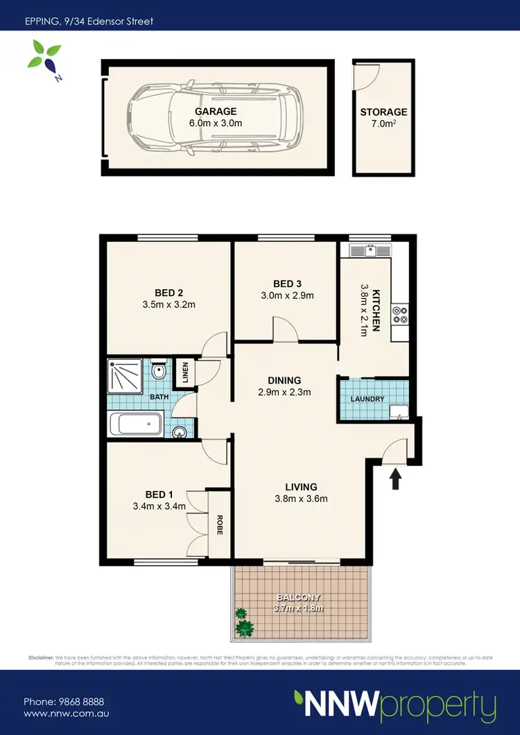 Floorplan of Homely unit listing, 9/34-40 Edensor Street, Epping NSW 2121