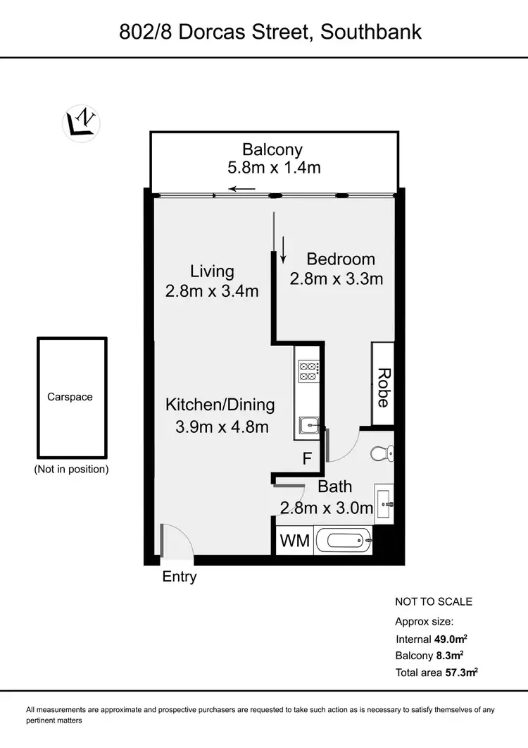 Floorplan of Homely apartment listing, 802/6-8 Dorcas Street, Southbank VIC 3006