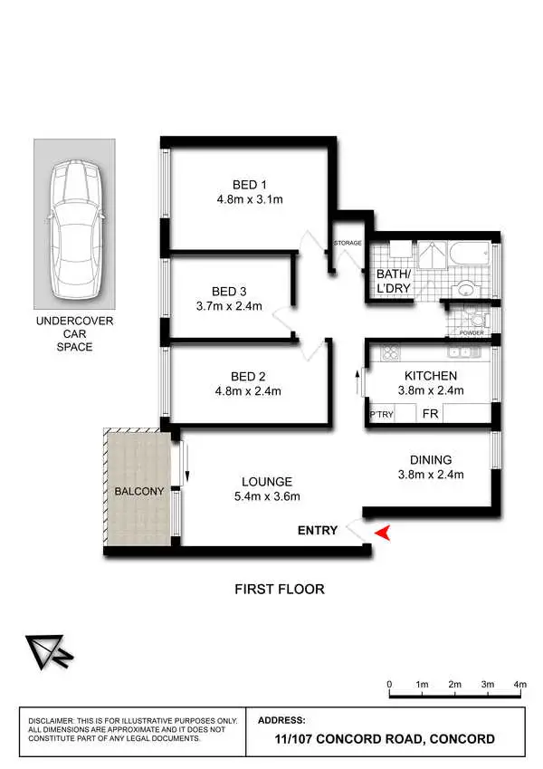 Floorplan of Homely apartment listing, 11/107 Concord Road, Concord NSW 2137
